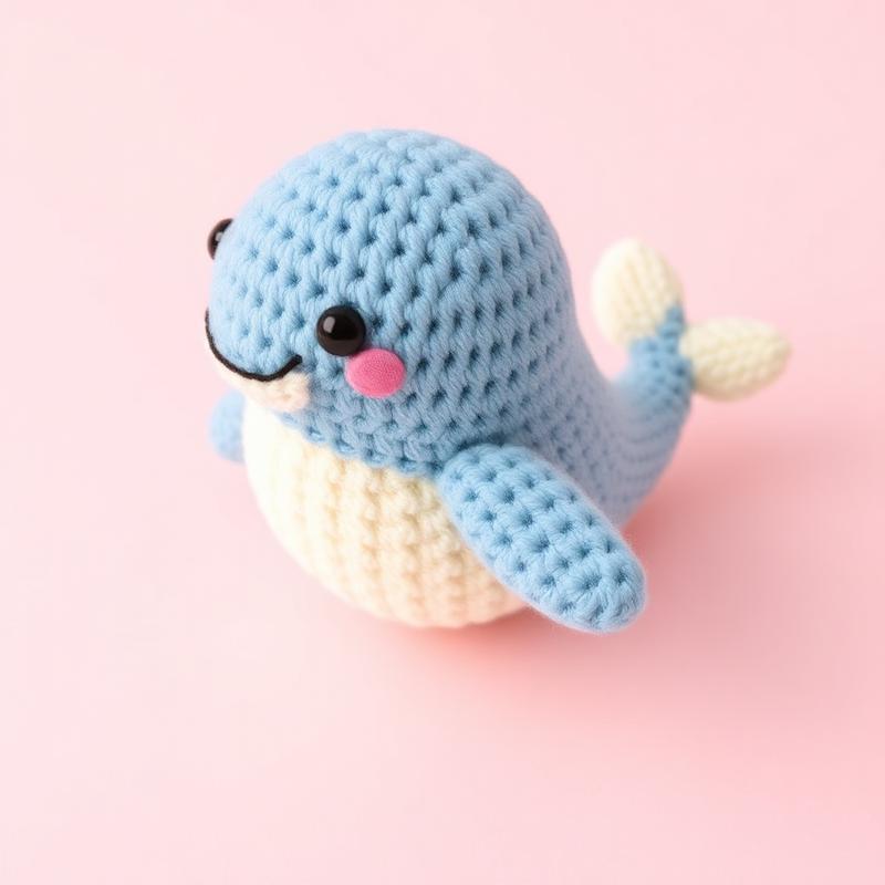 Llavero de ballenita tejido a crochet